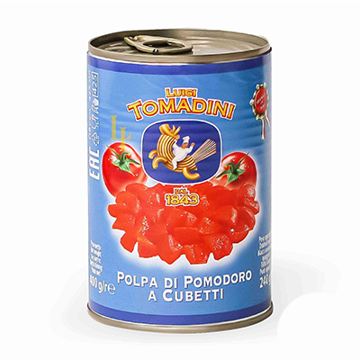 Пелаті очищені дріблені Amiko/Tomadini 400g