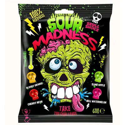 Кислі цукерки формі черепів SOUR MADNESS