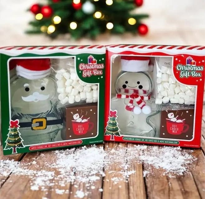 Какао + скляна чашка CHRISTMAS GILT BOX