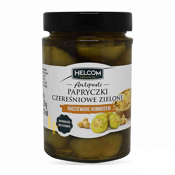 Перець чері, зелений фарширований хумусом Helcom