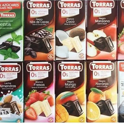 Шоколад Torras (без цукру) в асортименті