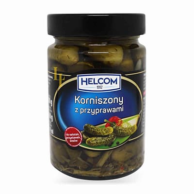 Огірки-корнішони HELCOM з приправами