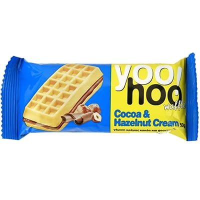 Бельгійські вафлі YOOHOO з какао і лісовим горіхом